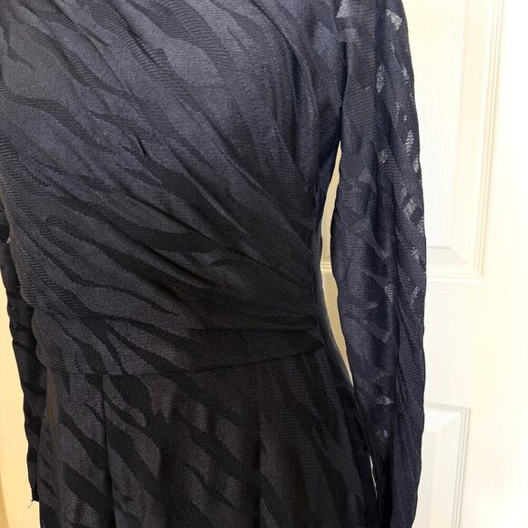 Isle by Melis Kozan Elegant Black Mesh Stretch Dress Small Zebra Imprint EUC - Picture 4 of 9